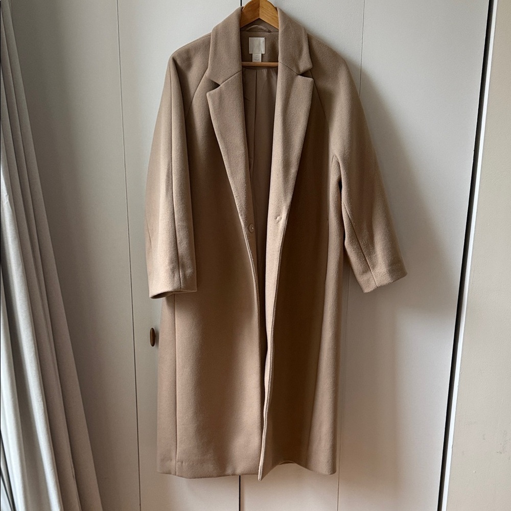 H&M Elegant Tan Wool Like Coat